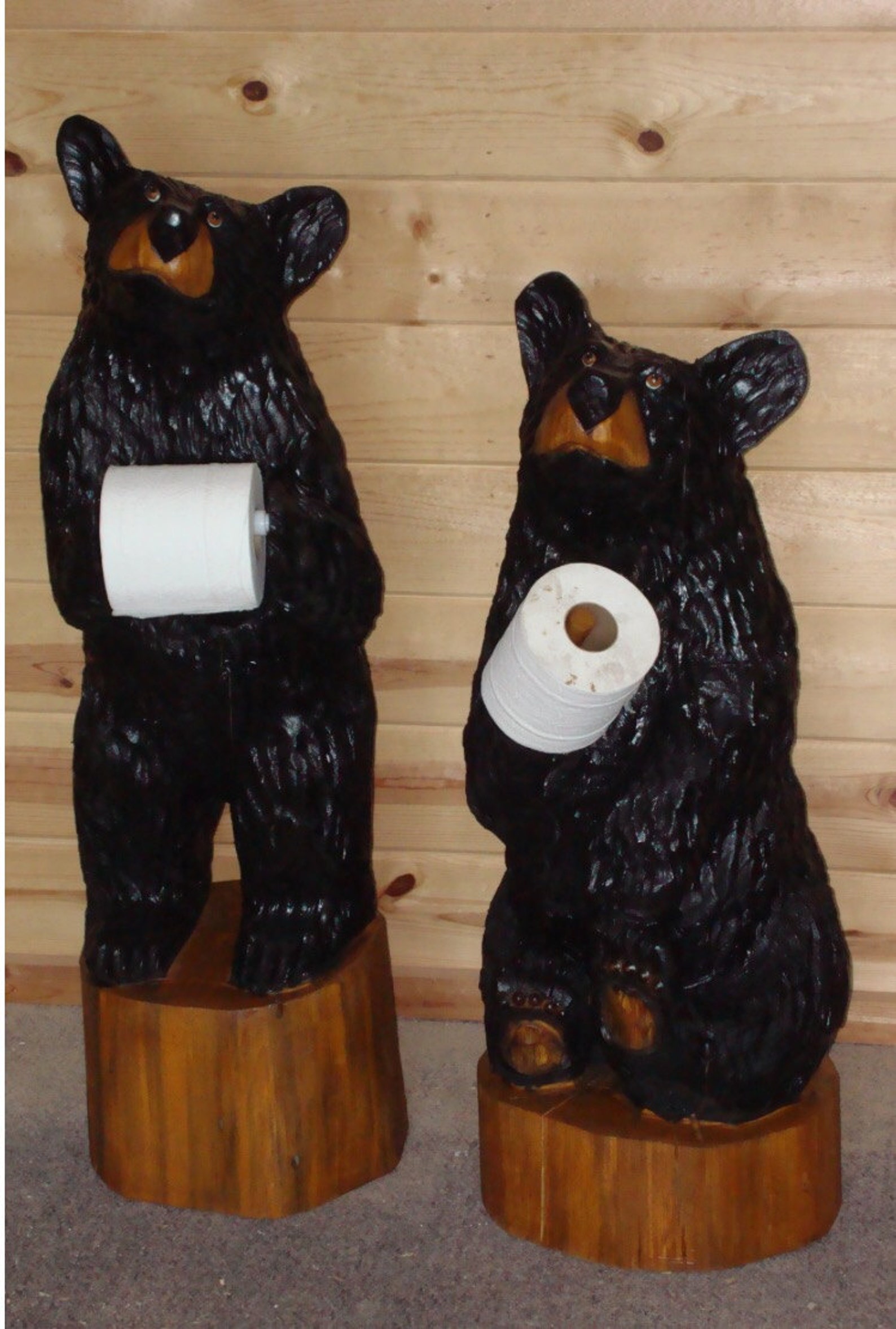 Toilet Paper Bears Bear Art Bear Sculpture Big Bear carving Etsy