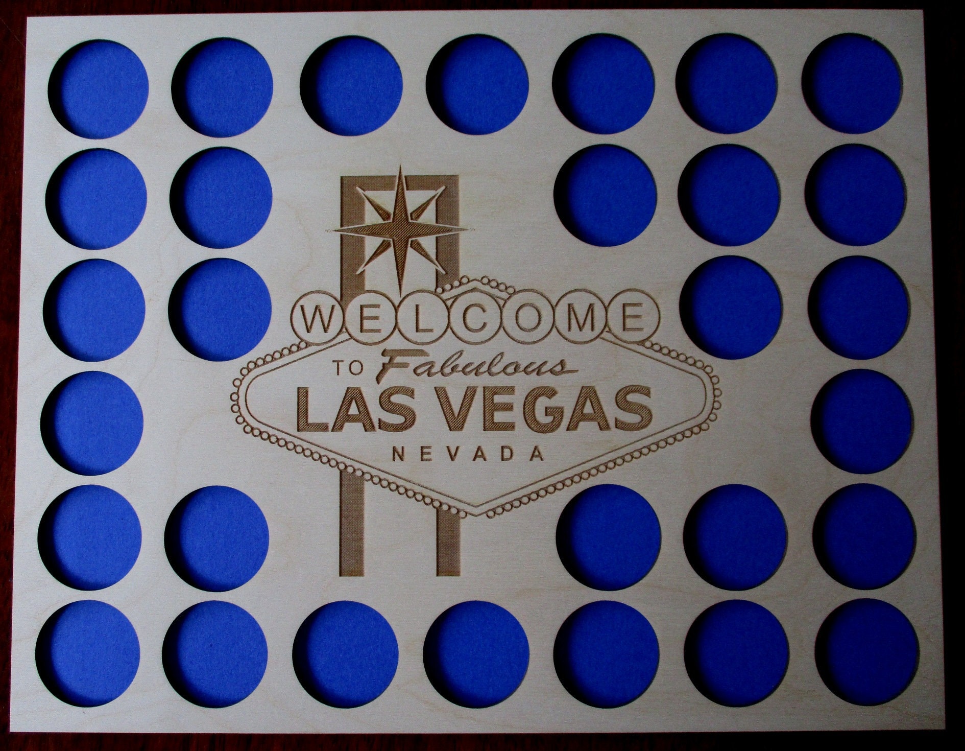 Las Vegas Poker Chip Display Frame Insert Laserengraved Vegas Etsy