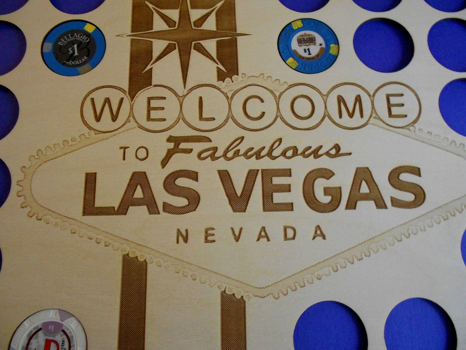Las Vegas Poker Chip Display Frame Insert Laserengraved Vegas Etsy
