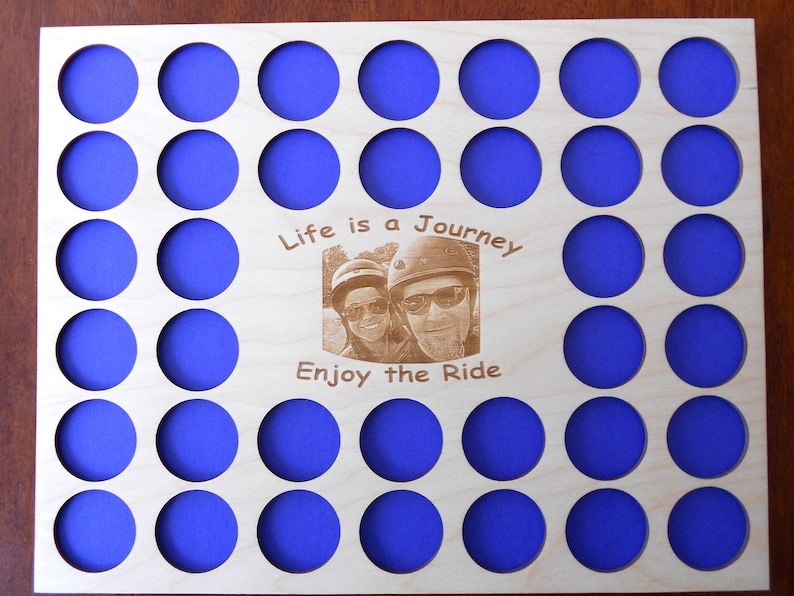 Personalized Photo-engraved Poker Chip Display Frame Insert Holds 36 Harley-Davidson or casino chips Photo-engraved 11 X 14 photo insert