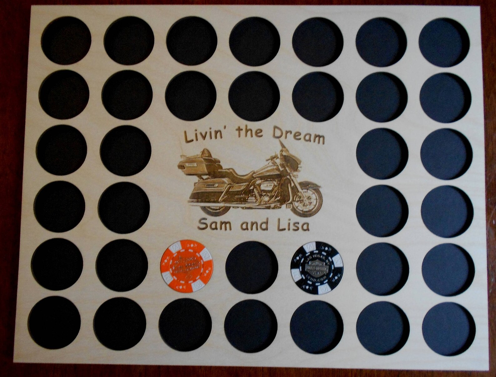 Custom Personalized Motorcycle Engraved Poker Chip Frame Etsy