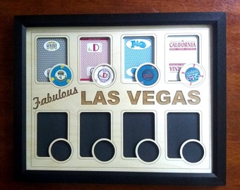 Custom Poker Player 11x14 Chip and Card Insert Fits casino playing cards and casino poker chips Collector's gift Poker Night Frame Option