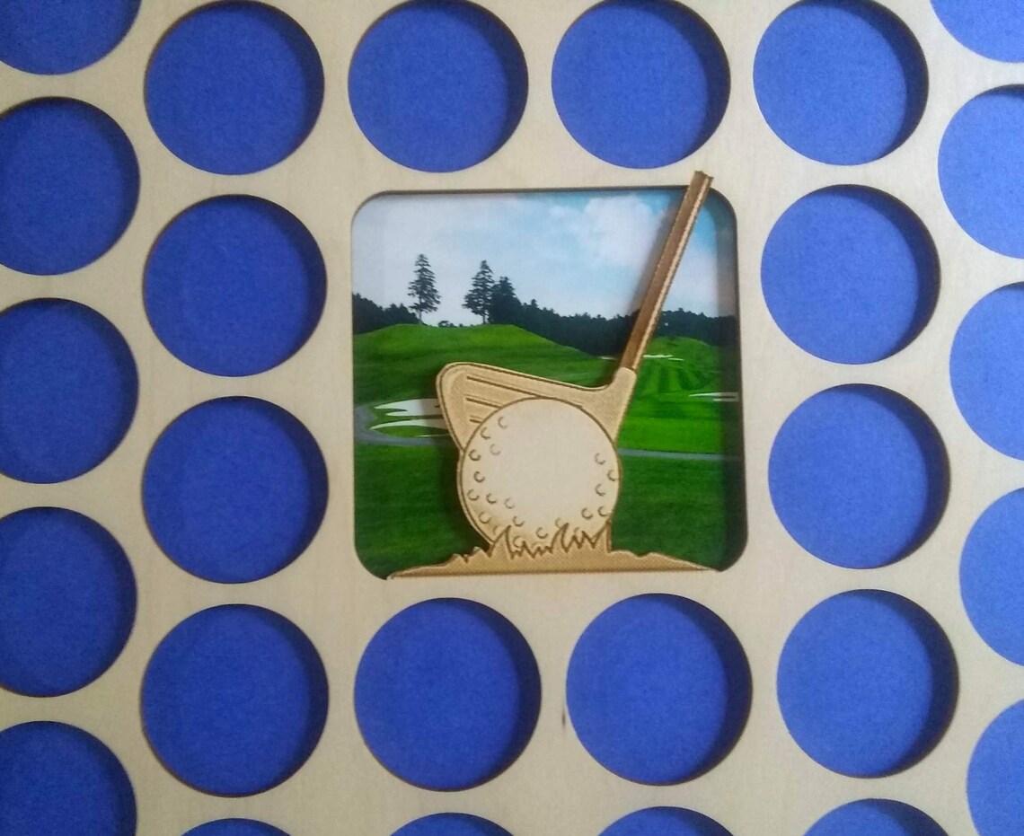 Custom Golf Ball Marker Display Frame Fits 42 Golf Ball Etsy