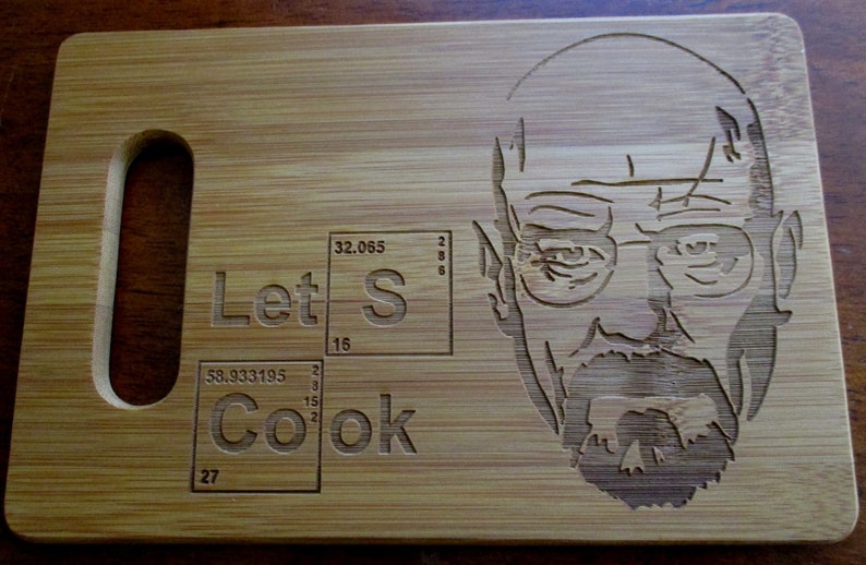 Custom Bamboo Cutting Board Engraved 6X9 bamboo cutting board Cheese board Choose Moira Rose, Walter White, Lionel Richie, Schitt's Creek 2) Let's Cook