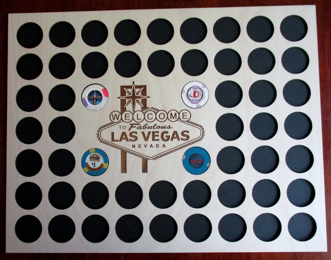 Vegas Poker Chip Display Frame Insert to Fabulous Las Vegas