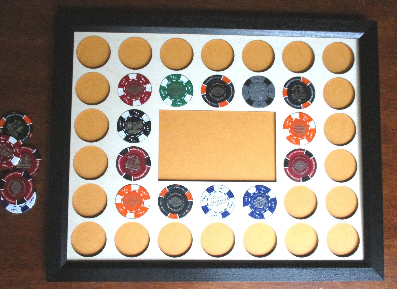 Poker Chip Frame and Insert Fits 36 Casino Chips & Etsy