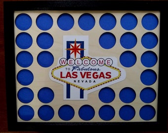 Custom Poker Chip Display Frame Discounted Insert for Standard Casino Chips with discounted economy frame Welcome to Vegas