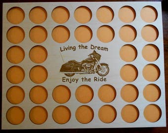 Poker Chip Frame Display Insert Only Living the Dream Fits 36 Harley-Davidson or Casino chips 11x14 birch chip holder #23 FRAME REQUIRED