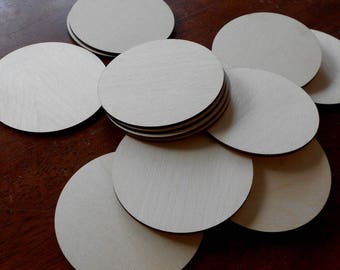 Wood discs for crafting 1.5 inch and 4 inch laser-cut birch rounds for crafting 50 or 100 unfinished discs Woodcrafting supplies DIY