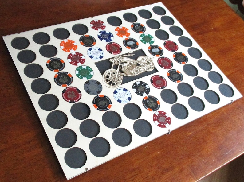 Poker Chip Clip Frame for 66 Casino or Harley-Davidson chips Acrylic-glass clip frame Borderless chip holder Father/'s Day Gift