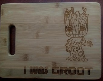 Custom Cutting Board I Was Groot Bamboe Snijplank Guardians of the Galaxy Avengers Marvel Infinity War Cheese Board Klein en Groot