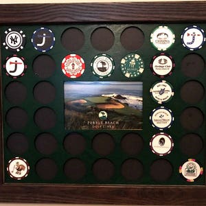 Custom Golf Ball Marker Display Frame Insert 36 holes 11x14 fits Golf Ball Markers With Economy Frame Option Golfer&#39;s Gift
