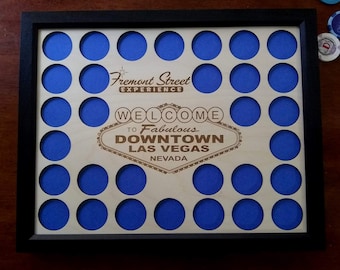 Las Vegas Poker Chip Display Insert Fremont Street Experience Las Vegas 11x14 Chip display insert Frame option Downtown Vegas Laser-engraved