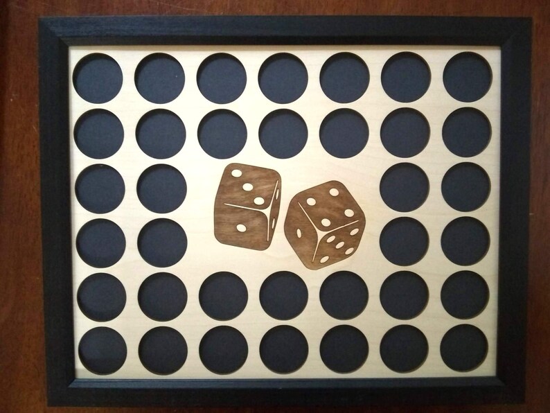 Custom Poker Chip Frame Display Dice Roll Fits 36 Etsy