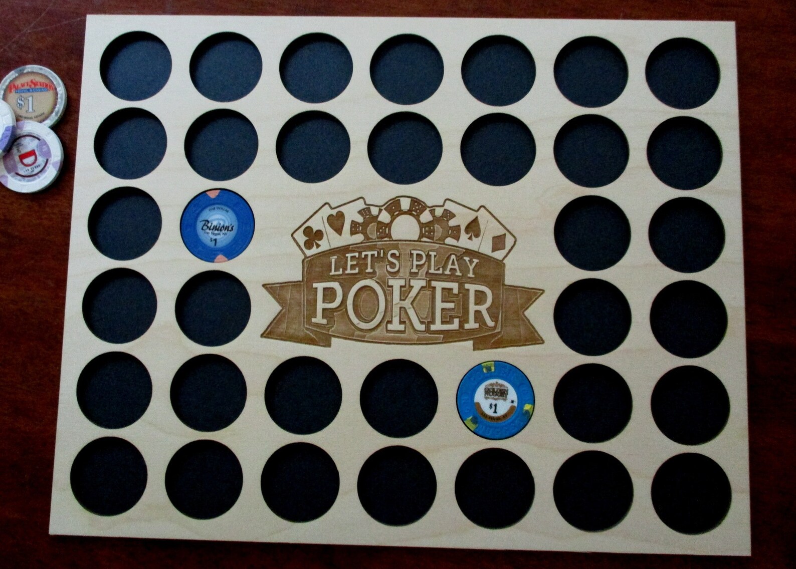 Custom Poker Chip Frame Display Insert Let's Play Poker Etsy