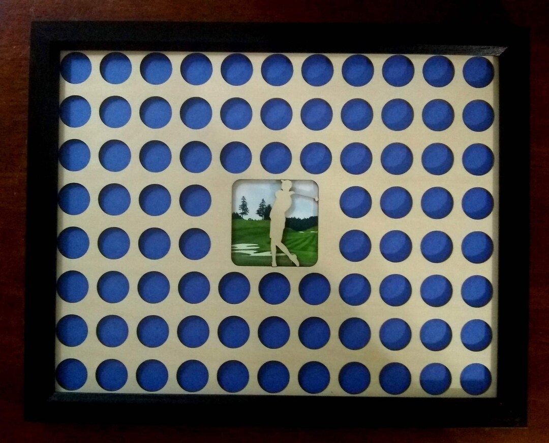 Custom Golf Ball Marker Display Frame for 82 Quartersize Markers