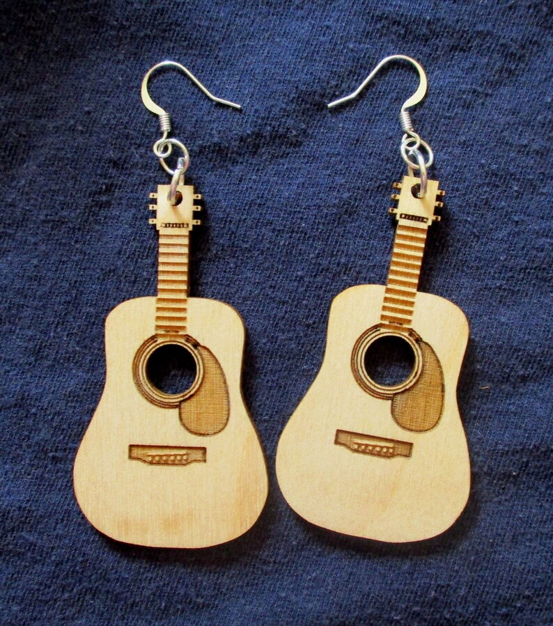 Custom Engraved Ukulele or Guitar Earrings Laserengraved Etsy