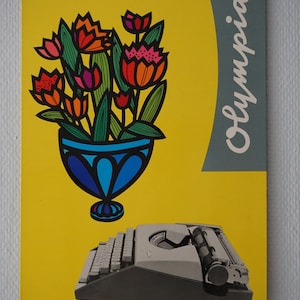 Very Rare Set of Two OLYMPIA SF Advertisement Cardboard Posters - TYPEWRITERS - Design