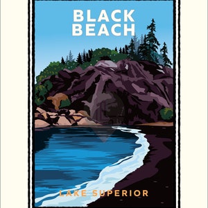 Landmark MN | Black Beach Lake Superior Art Print