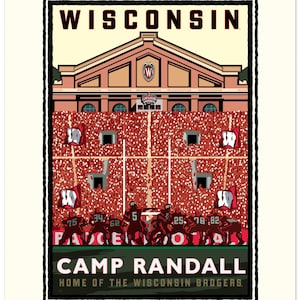 Wahrzeichen WI| UW Madison Camp Randall Auf Feld Kunstdruck