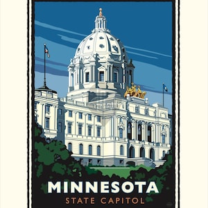Marco MN | Impressão artística do Capitólio do estado de Minnesota