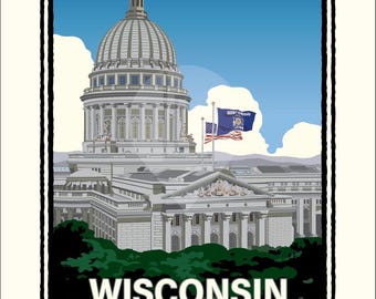 Landmark WI | State Capitol Madison Art Print