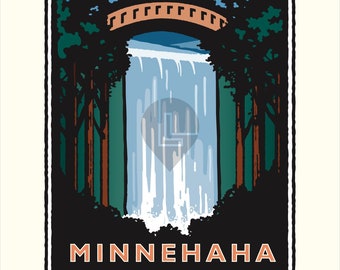 Bezienswaardigheid, MN | Minnehaha Falls-kunstafdruk