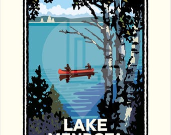 Lake Mendota Canoe — Wisconsin Art Print