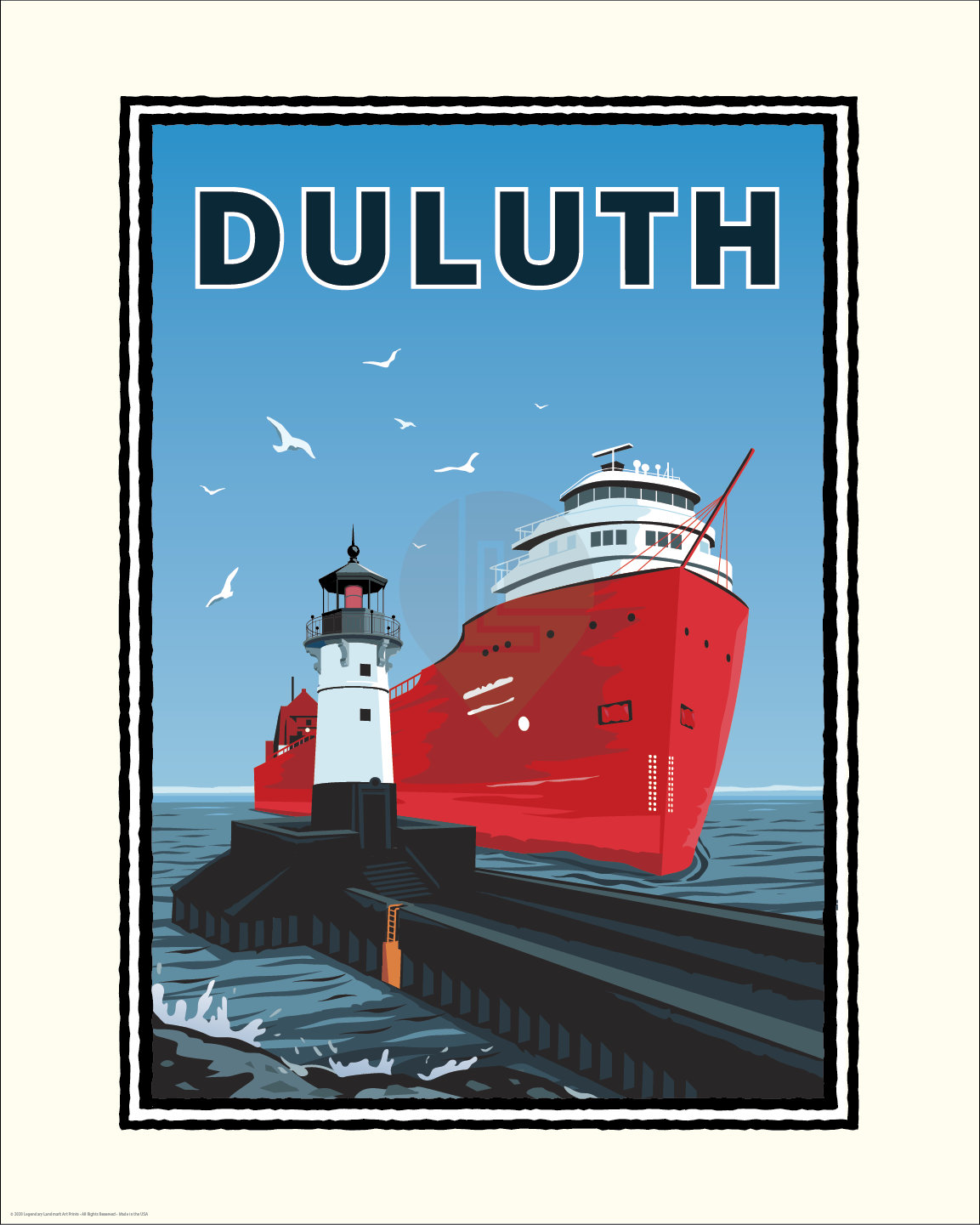 Wahrzeichen MN | Duluth Frachter Schiff Kunstdruck