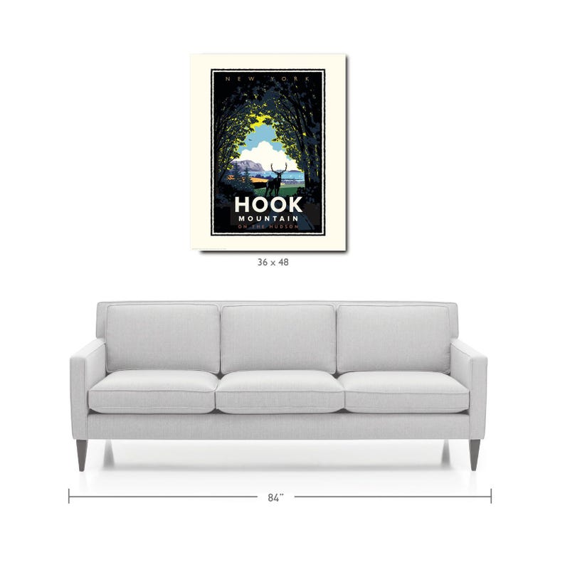 Landmark NY Hook Mountain Hudson Valley Art Print Etsy