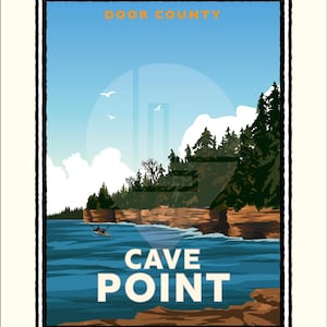 Landmark WI | Cave Point Door County Art Print