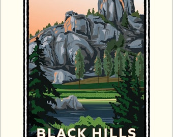 Landmark SD | Black Hils National Forest Art Print - Etsy
