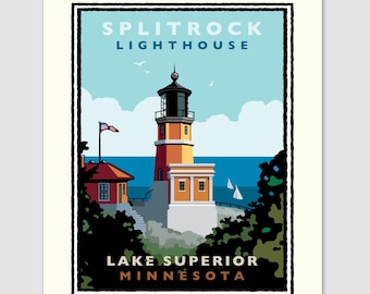 Split Rock Lighthouse Day North Shore Minnesota Art Print