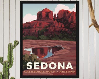 Landmark AZ | Sedona Cathedral Rock Framed Canvas Print