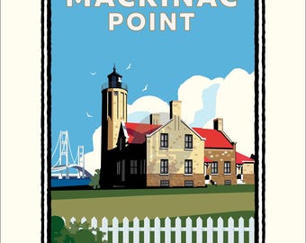 Landmark MI | Old Mackinac Point Lighthouse Art Print