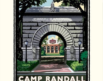 Landmark WI | University of Wisconsin Madison Badgers Camp Randall Arch Kunstprint