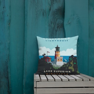 Landmark MN | Split Rock Lighthouse Throw Pillow