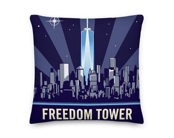 Landmark NY | NYC Freedom Tower Throw Pillow