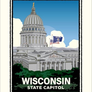 Landmark WI | State Capitol Madison Art Print