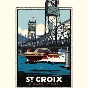 Impresión artística de paseos en barco por el río St. Croix, punto de referencia de Minnesota