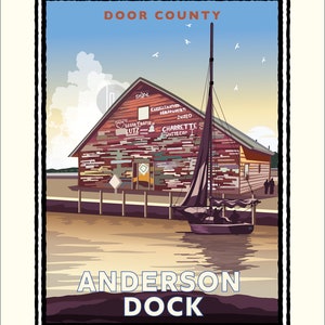 Landmark WI | Anderson Dock Door County Art Print