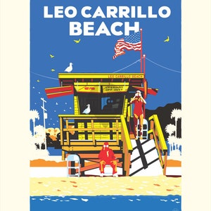 Landmark CA | Lifeguards Leo Carrillo Beach Art Print