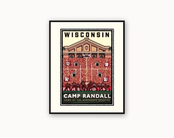 Camp Randall Stadium Art Print, Wisconsin Badgers Decor, Football Wall Art