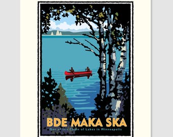 Bde Maka Ska Poster: Minneapolis Lake Art (Optional Frame)