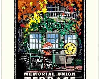 Landmark WI | UW-Madison Memorial Union Terrace Art Print
