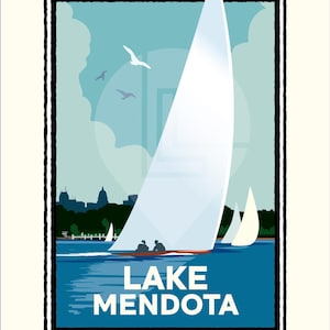 Landmark WI | Lake Mendota Sail Art Print