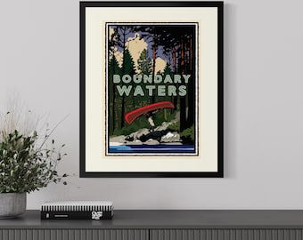 Boundary Waters Canoe Area Portage Art Print, Minnesota Wilderness, Cabin Wall Art