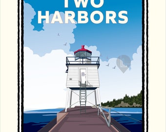 Landmark MN | Two Harbors Light Station North Shore Lake Superior Art Print
