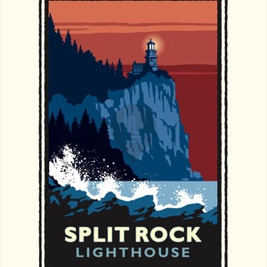 Landmark MN | Split Rock Lighthouse Red Weather North Shore Art Print