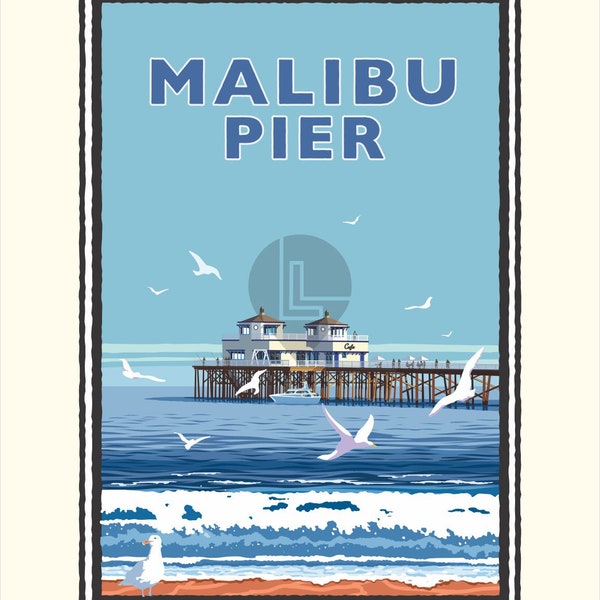 Landmark CA | Malibu Pier Day Art Print